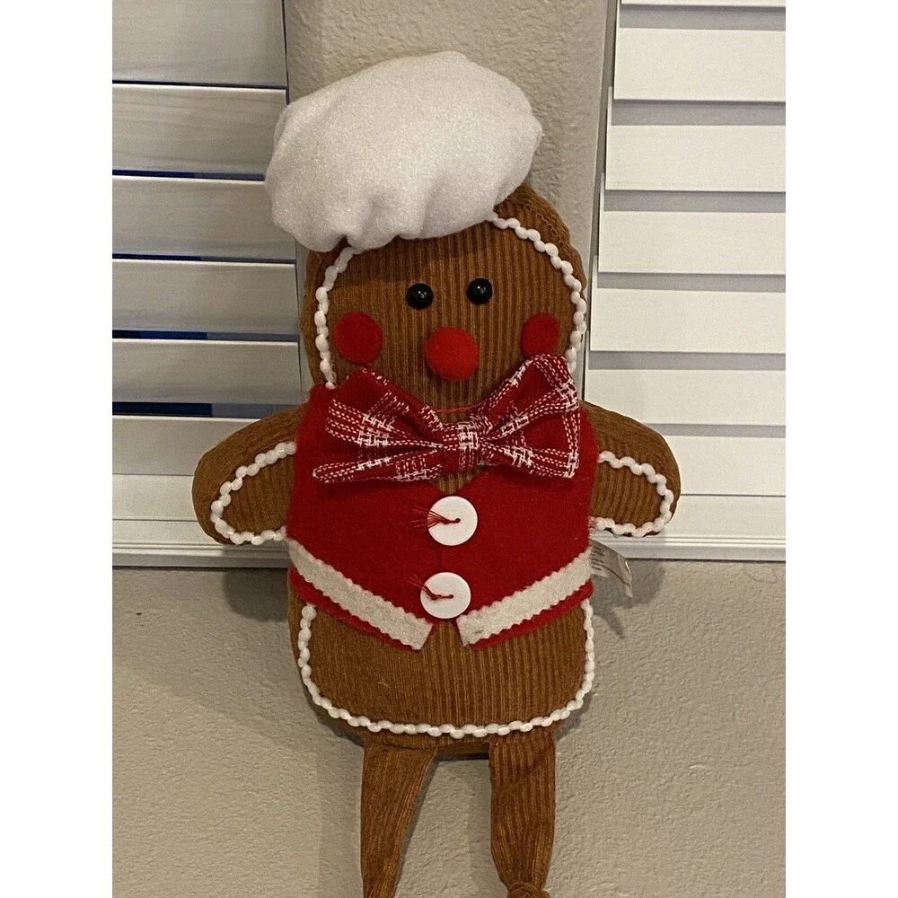 Hallmark 25” Fabric Gingerbread Man Chef Baker Christmas Shelf Sitter